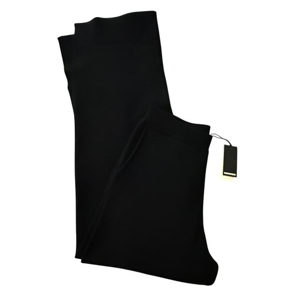 NWT Monrow Sweater Pants Knit Wide Leg Pants w/ Ankles Slits Black Size XS - Picture 13 of 14